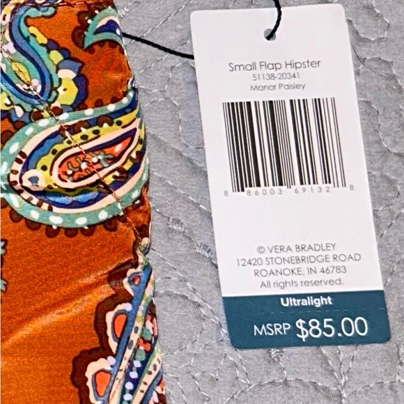 Vera Bradley Vibrant Orange Paisley Crossbody Bag - Picture 2 of 6